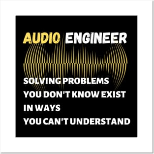 Audio engineer solving problems Unisex Posters and Art